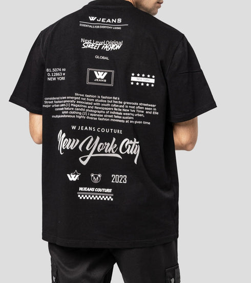 WJeans tshirt for man דבליו גינס חולצה שרוול קצר בצבע שחור